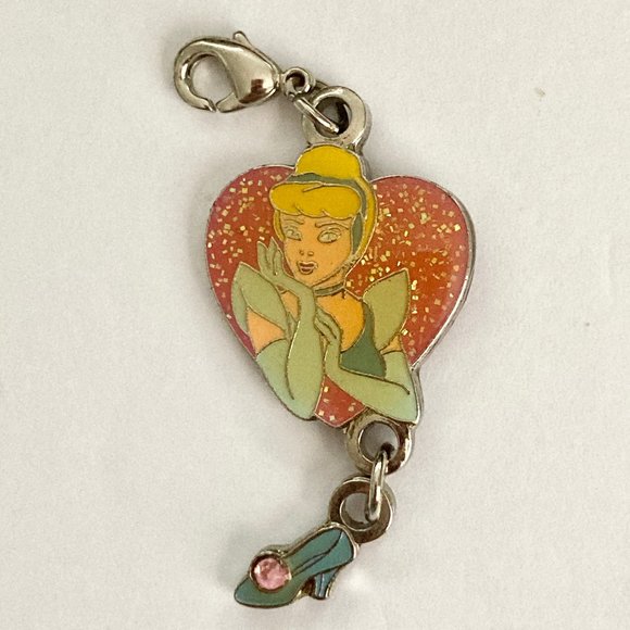 Vintage Disney Princess Cinderella Slipper Charm Clip On Bracelet Zipper Pull - Picture 6 of 10